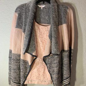 Candies brand Blush lace Cami with sweater set